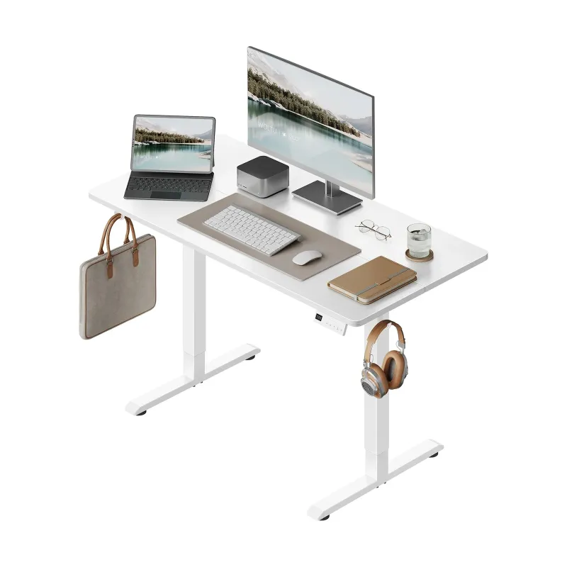 Bureau Timo, acier et panneau de bois