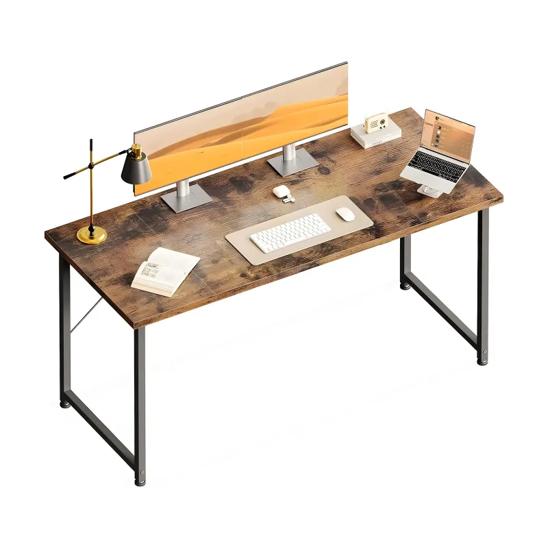 Bureau Ivo, plateau mdf, piètement métal noir