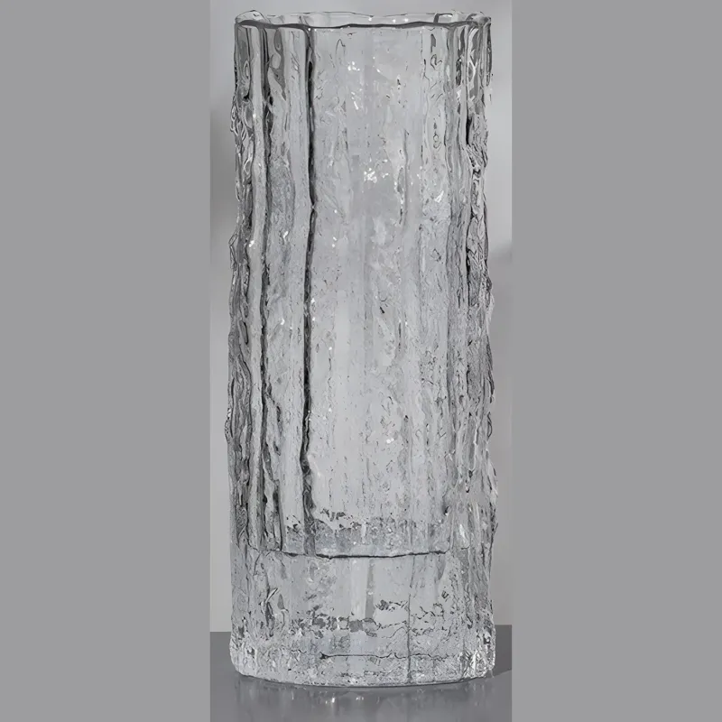 Vase Maren, verre texturé, transparent ou fumé