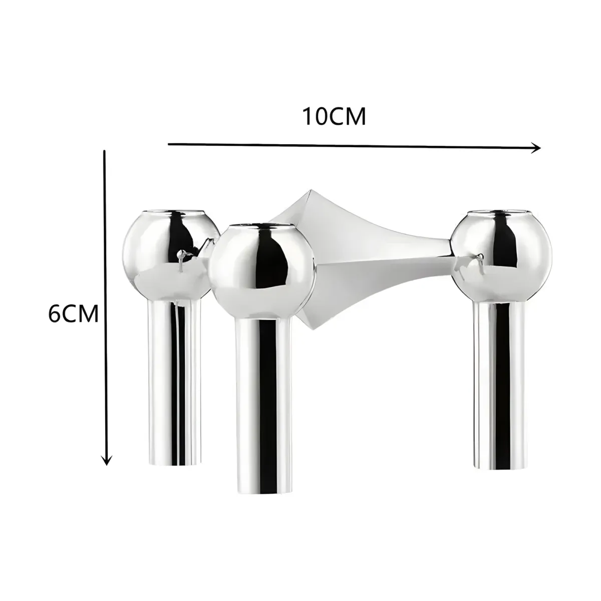 Bougeoir Clara, Métal argent, noir ou or · L 10 × H 6 cm