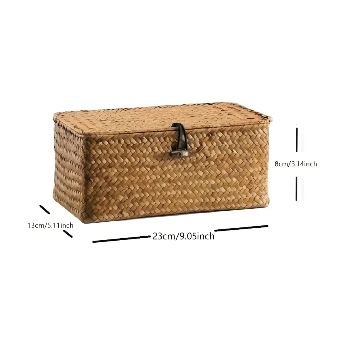 Boîte Juna, Fibre végétale tressée main · 23 × 13 × 8 cm