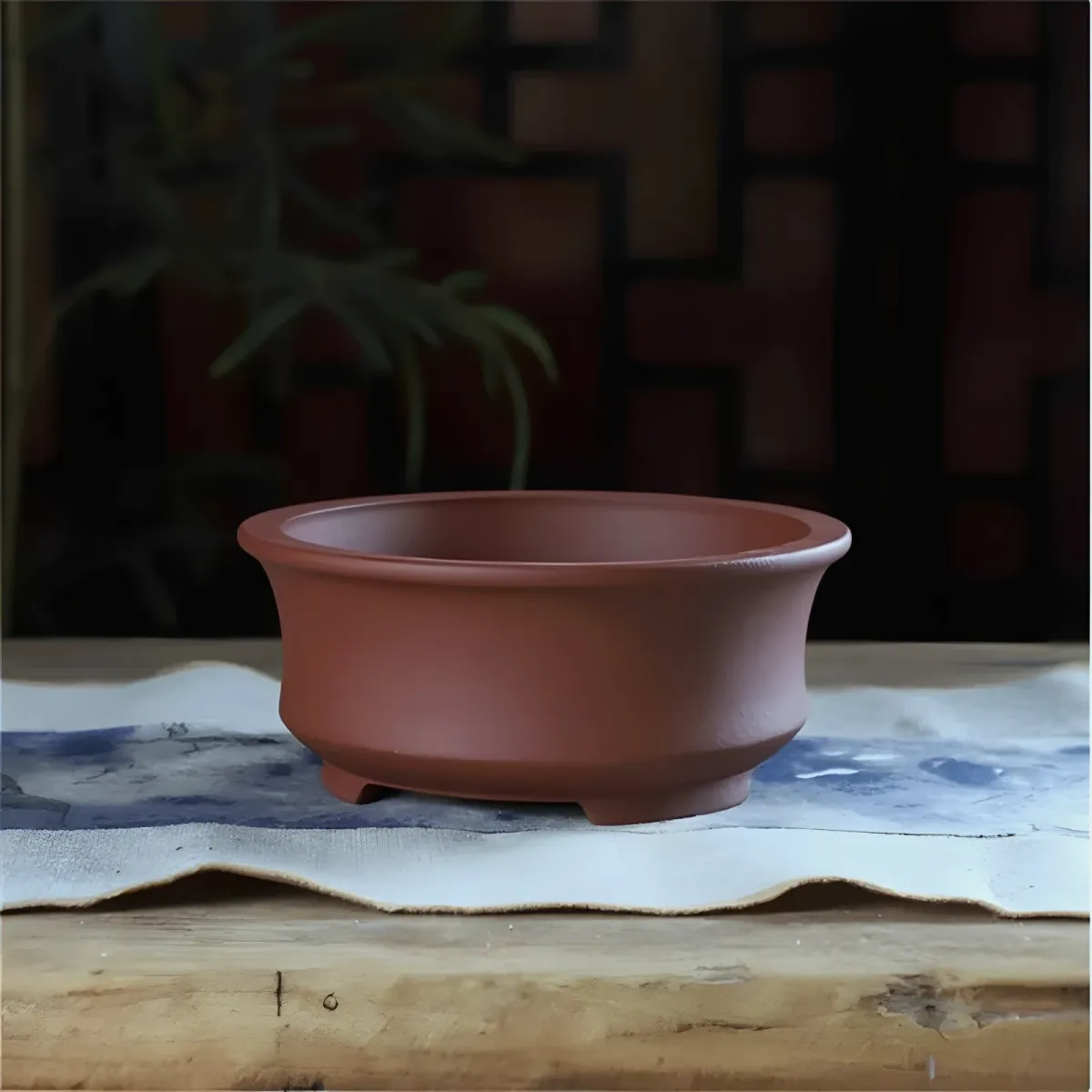 Coupe Yara, Céramique brique, sur pieds · Ø 20 × H 8,5 cm