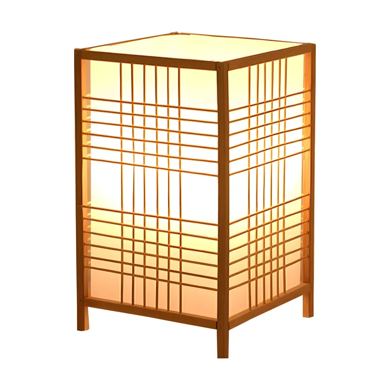 Lampe Hana, bambou naturel, diffuseur blanc