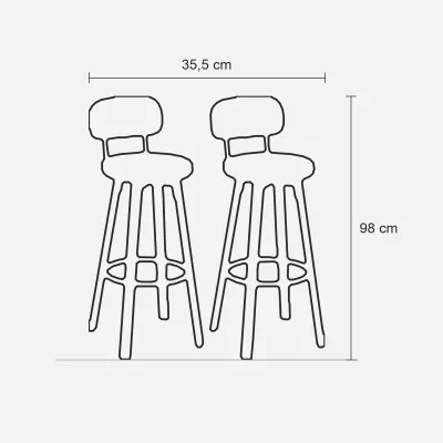 Tabourets de bar Teo, vue 3